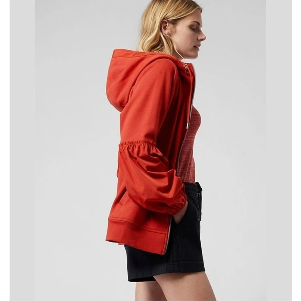 Athleta On My Way Triumph Hoodie Full Zip Organic Cotton Brick Red Size 2X - Picture 3 of 11